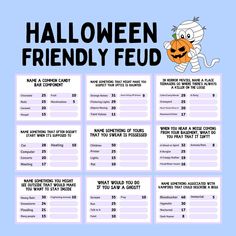 a printable halloween friendly fed game