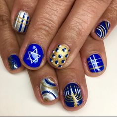 Blue Stiletto Nails, Blue And Silver Nails, Fun Nail Designs, It Nails, Art Deco Nails, Blue Polish, Nails Today, Nail Pictures