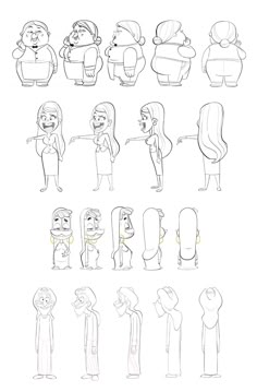 cartoon character poses and expressions for animation