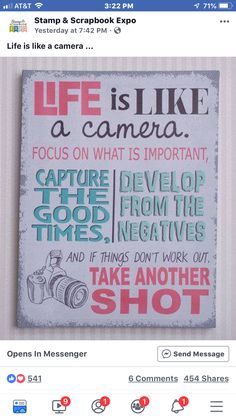 an image of a sign that says life is like a camera