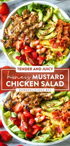 HONEY MUSTARD CHICKEN SALAD Honey Mustard Chicken Salad, Mustard Chicken Salad, 2023 Meals, Main Dish Salad Recipes, Plats Healthy, Honey Mustard Chicken, Chicken Salad Recipe, Salad Pasta, Mustard Chicken