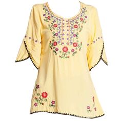 PRICES MAY VARY. DETAIL SIZING FIT- The womens boho tops cinco de mayo shirts for women small size fit to US size 4-6,Medium fit to US size 8-10,Large size fit to US size 12-14, X-Large size fit to US size 16-18,XX-Large size fit for US size 20-22, if you wear size above 20, the mexican blouses for women may be a little small for you, as the peasant blouses for women without stretch; SEPCIAL DESIGN- The mexican shirts for women 3/4 sleeve shirts is with boutique vibrant floral embroidered around Embroidery Shirts For Women, Euro Vacation, Mexican Bohemian, Embroidery Mexican, Clothes For Women Summer, Womens Boho Tops, Women's Winter Fashion, Fiesta Shirt, Mexican Shirts