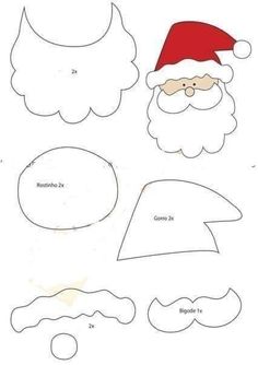 paper cut out of santa claus's hat and beard with the text, how to make