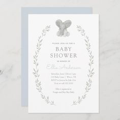 a baby shower with an elephant on it