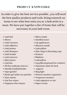 Beginner Lash Tech Notes, Esthetician Room Supplies List, Lash Supply List, Lash Tech Supplies List, Beginner Lash Tech Prices, Lash Tech Price List, Lashing Tips, Baby Dump