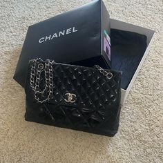 Classic In Business Chanel Flap Bag With Box And Dust Bag Purchased At Bloomingdale When They Had A Chanel Boutique In South Coast Plaza!! Selling The Bag As Is No Returns Or Exchange No Offers Accepted Designer Double Flap Bag For Shopping, Designer Black Flap Bag Gift, Black Rectangular Flap Bag, Classic Black Flap Bag Gift, Classic Black Flap Bag For Gifts, Classic Black Flap Bag For Gift, Classic Black Flap Bag As Gift, Formal Flap Shoulder Bag With Original Box, Designer Black Bag For Gift