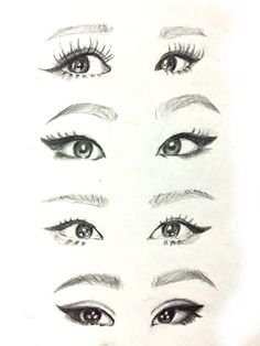 the different types of eyes are shown in this drawing