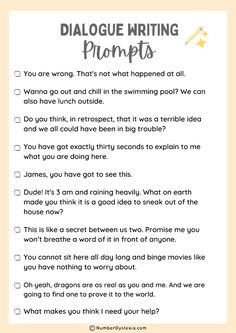 a printable poem with the words'dialogue writing phonots '