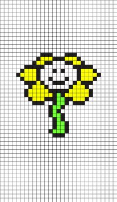 a cross stitch pattern with an image of a yellow and black bird on it's head