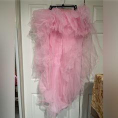 Heres A Fluffy Layered High Low Tulle Tutu In Pink. It Has An Stretchy Elastic Sparkly Waist Band & A Very Foofy Aopearance Which Was Hard To Photograph. Lol. The Front Part Of This Almost Ballet Core Skirt Is Very Short, Hitting About Mid Thigh & The Back Portion Is A Long Layered Train That On My 5'4 Figure Would Sweep Across The Floor. Great With A Lingerie Outfit, For Festival Wear Or A Costume This Piece Is Brand New With Tags & Never Worn Though I Couldnt Resist Trying It On & Feeling Like Outfit For Festival, Lingerie Outfit, Fluffy Skirt, Ballet Core, Sugar Thrillz, Tulle Tutu, Lingerie Outfits, Long Layers, Pink Skirt