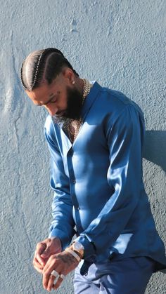 Big Sean Braids, Nipsey Hussle Braids, Styled Braids, Black Haircut Styles, Beard Cuts, Natural Hair Men, Lauren London Nipsey Hussle