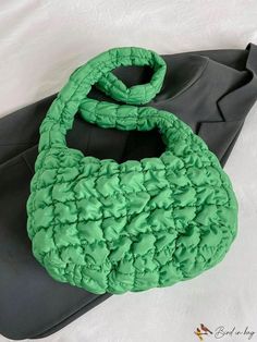 Bird in Bag - Womens Shoulder Bag with Large Capacity, Embroidery Thread, and Cloud Design. Quilted Green Shoulder Bag For Travel, Green Quilted Shoulder Bag For Travel, Green Quilted Crossbody Shoulder Bag, Everyday Green Quilted Bag, Trendy Green Quilted Shoulder Bag, Casual Green Quilted Bag, Green Quilted Bag For Daily Use, Spring Casual Quilted Bags, Casual Quilted Bags For Spring