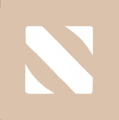 the letter n is made up of two diagonal lines in white on a beige background