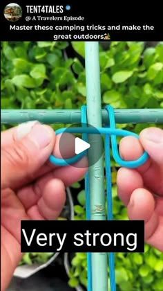 the video shows how to make a garden trellis with very strong ties and no tools needed