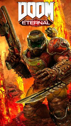 Video Game Poster, Doom Slayer, Doom Eternal, Game Poster, Video Game, A Man, Wallpapers, Canvas