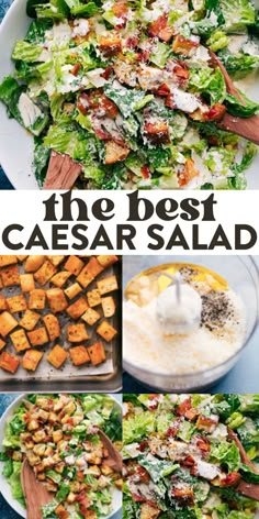 Caesar Salad Cesar Salad Croutons, Caesar Salad With Anchovies, Christmas Caesar Salad, Caesar Salad Appetizer, Romain Salad Ideas, Cesar Salad Recipes, Caesar Salad For A Crowd, Ceasar Salad Wrap Recipe, Salad To Go With Steak