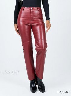 Lasaky - Macey's Soft and Stylish Leggings Thanksgiving Outfit Women, Burgundy Pants, Stylish Leggings, Burgundy Leggings, Festival Pants, Black Platform Boots, Leather Pants Women, Coachella Outfit, Eve Outfit