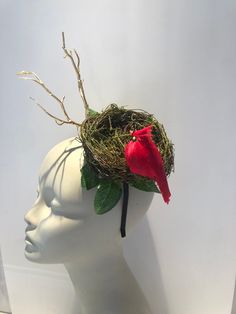 Hats With Birds On Them, Whimsical Adjustable Christmas Headpieces, Bird Fascinator, Peacock Halloween, Tea Party Activities, Jay White, Dove Peace, Bird Hat, Spring Headband