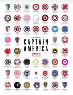 the captain america emblems are shown in this poster