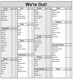 we're out printable to do list