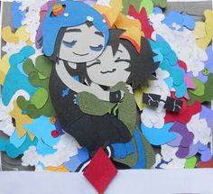 an image of a couple hugging on paper