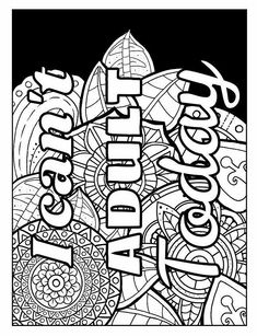 a black and white coloring page with the words happy new year in bold font, surrounded by doodles