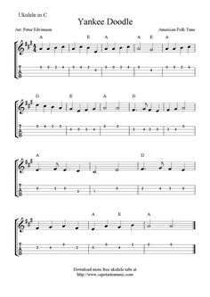 sheet music with the words yankee doodle on it