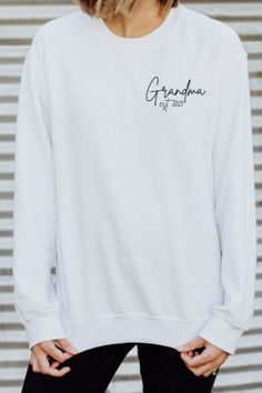 Surprise the grandma in your life with this cozy sweatshirt that she can wear proudly with her favorite title. New Grandma Gift, Grandma Gift, Gift For Grandma, Cozy Sweatshirts, Grandma Gifts