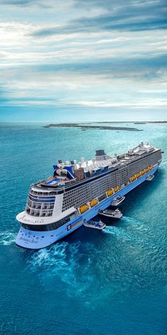 a large cruise ship in the middle of the ocean