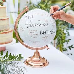 guests book for wedding The Adventure Begins, Adventure Begins, Future Wedding Plans, Wedding Guest Book Alternatives, Cute Wedding Ideas, Botanical Wedding, Guest Book Alternatives, Wedding Cake Designs, And So The Adventure Begins