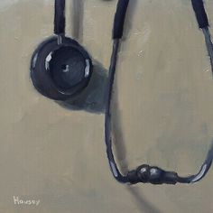 a painting of a stethoscope on a wall