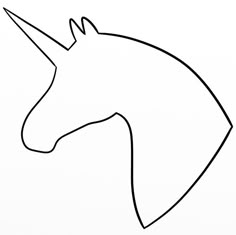 a line drawing of a unicorn's head