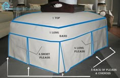 an image of a bed with instructions on how to put it in the middle of the room