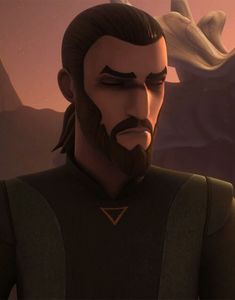 an animated character with long hair and beard