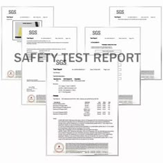 three safety test papers with the words sss on them