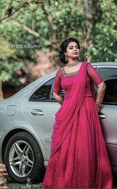 Lachha Dress, Kerala Engagement Lehenga, Dhavani Designs, Long Skirt Top Designs