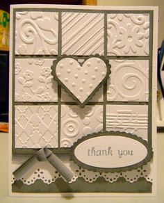 a thank card made with white cardstocks