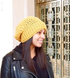 This slouchy hat is casual and classic you will look great wearing it in the day or night. It fits an average teen or adult head of 20 to 23inches in circumference. One Size Solid Color Hat For Fall, Casual Slouchy Bonnet, Slouchy Hats For Cold Weather, Casual Slouchy Hat, Slouchy Beanie Hats For Everyday Wear, Slouchy Beanie Hat For Everyday, Casual Brimmed Bonnet One Size, Casual One Size Brimmed Bonnet, Casual One-size Brimmed Bonnet