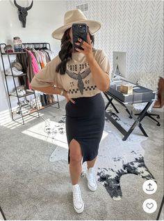 Meghan Sisco-tiktok Bodycon Dress With Graphic Tee, How To Style A Maxi Skirt With Tshirt, Graphic Tee Mom Outfit, Maternity Skirt With Tshirt, Cute Outfits For Tennessee, Maternity Summer Concert Outfit, Maxi Dress With Graphic Tee, Spring Tennessee Outfits, Fall Boho Outfits 2023