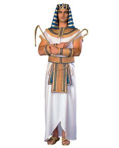 This boy pharaoh is known not only for his reign over the nile but also the curse his tomb is said to possess. the regency collection king tut men's costume features a long tunic a detailed belt armbands a blue and gold headpiece and detailed collar. when you wear this high quality costume it will surely be a wrap on the best costume. dry clean only King Tut Costume, Egyptian Wedding, Egyptian Clothing, Egyptian King, Plus Size Halloween Costume, King Tut, Themed Outfits, Couples Costumes