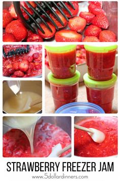 Strawberry Freezer Jam Recipe - $5 Dinners What To Do With Strawberries, Easy Strawberry Freezer Jam, Jam And Jelly Recipes, Leftover Strawberries, Strawberry Freezer Jam, Canned Strawberries, Freezing Fruit