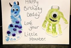 a birthday card with two little monsters on it