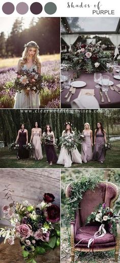 a collage of photos with flowers and greenery on them, including an old chair