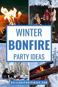 winter bonfire party ideas with text overlay