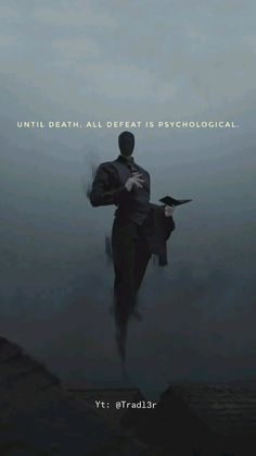 Until death, all defeat is psychological. i made this wallpaper for myself to remind me of my life philosophy. you can use it but give credit. #warrior #dark #aesthetic #aestheticwallpapers #stoicism Life Philosophy, Of My Life, Aesthetic Wallpapers, Philosophy, Psychology