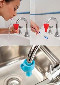 a woman is washing her hands in the sink