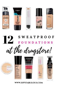 Need some makeup that won't melt off your face? I got you booboo. These 12 sweatproof, waterproof, humidity proof, budge-proof foundations can all be bought at the drugstore. That's right. For less than $20 bucks, you can keep your flawless skin when the 3-digit heat strikes. Get it, girl. #drugstoremakeup #foundation #beautylover #affordablebeauty #ad Best Sweat Proof Makeup, Good Foundation Makeup Flawless Face, Sweat Proof Makeup Oily Skin, Waterproof Makeup Products, Makeup For Summer Heat, Sweatproof Makeup Tutorial, Sweatproof Makeup Products, Trendy Foundation, Sweatproof Foundation