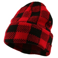 Buffalo Plaid Cuff Beanie Hat - Red Black Christmas Sweater Outfits, Patch Sticker, Plain Caps, Long Beanie, Buffalo Check Plaid, Personalized Embroidery, Embroidery Patch, Cute Hats, Cool Hats