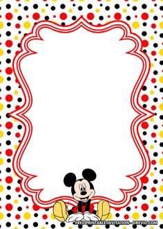 mickey mouse birthday card with polka dot border