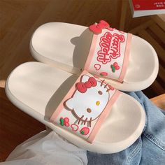 Introducing the Hello Kitty Cute Summer Sanrio Sliders – the perfect blend of charm, comfort, and summer style. These delightful sliders are a must-have for Hello Kitty enthusiasts who want to add a touch of cuteness to their summer wardrobe. Cute Slip-on Slippers For Summer, Cute Spring Slip-on Slides, Cute Slip-on Slides For Spring, Cute Beach Slippers For Spring, Cute Summer Slip-on Flip Flops, Playful White Slippers For Summer, Cute Synthetic Slide Flip Flops, Cute Synthetic Flat Slides, Playful Slide Flip Flops For Spring